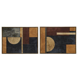 Hand-Embellished Abstract 2-Piece Framed Canvas Wall Art Set B035129224