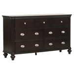 ZUN Dark Cherry Finish Classic Design Dresser of 7x Drawers Wooden Bedroom Furniture 1pc B011P234279