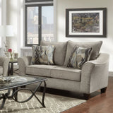 Camero Fabric Pillowback 2-Piece Living Room Set, Sofa and Loveseat, Gray T2574P195445