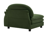 Vitoria Curved Sofa RSF Teddy Fabric W/Pillow -Green W5656P454369