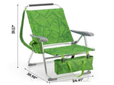 17 Inch Seat Height Beach Chair for Adults, Folding Portable Camping Chair with Headrest, Cup 47482847