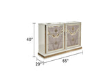 Omari Modern Style 6- Drawer Dresser Made with Wood and Gold Accents in Beige B009P245440