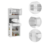 ZUN Capienza Pantry Cabinet, Two Shelves, Double Door, One Drawer, Three Side Shelves -White B20091899