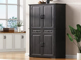 71" Tall Kitchen Pantry Cabinet with 3 Pull Out Cabinet Organizers, Farmhouse Embossed Texture 50024096