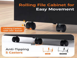 2-Drawer Rolling File Cabinet with Lockable Wheels, Printer Stand with Storage for Home Office 74654759