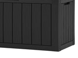 45 Gallon Waterproof Resin Outdoor Storage Deck Box, Lockable Organizer for Patio Pool Garden, Black 09299172