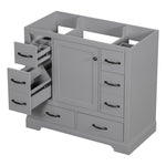 ZUN 36" Bathroom Vanity without Sink, Cabinet Base Only, Six Drawers, Multi-Functional Drawer Divider, WF307973AAE