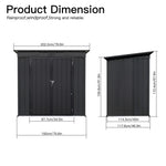 ZUN Metal garden sheds 5ft×4ft outdoor storage sheds Black W1350P184771