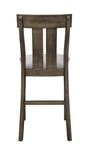 ZUN 2pc Brown Oak & Gray Fabric Counter Dining Chair Rustic Farmhouse Style Standard Dining B011P148060