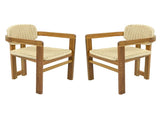 Outdoor Woven Rattan Chair Set Two Accent Chairs Stylish Outdoor Armchairs 2 Person Seating Group N719P431083N