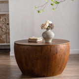 31.50"Vintage Style Bucket Shaped Coffee Table with storage function, for Office, Dining Room and W757119052