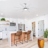 66 Inch Low Profile Ceiling Fan with Dimmable Lights and Smart Remote Control 6 Speed Reversible W934P147098