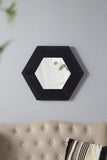 18.5" x 18.5" Hexagon Mirror with Solid Wood Frame, Wall Decor for Living Room Bathroom Hallway, W2078133976