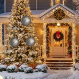 4PCS Set Christmas Ball Ornaments 4.7" Glass Hanging Decorations for Holiday Tree Bulk Festive Party 64167034