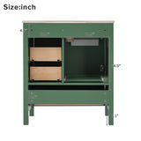 30" Green Bathroom Vanity with Sink Combination Set, Bathroom Storage Cabinet with Soft Close Door, N729P177787F