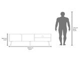 TV Stand, 1 Door, 3 Shelves, White B097P262375