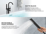 Floor Mount Bathtub Faucet Freestanding Tub Filler Matte Black Standing High Flow Shower Faucets 44269119