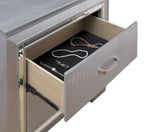 Contemporary 1pc Nightstand Silver Bedside Table LED Light English Dovetail Drawer Bedroom Furniture B011P232477