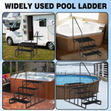 ZUN 2 Step Ladder with Handrail, Swimming Pool Ladder Above Ground, 660 lb Load Capacity RV Steps with 42354588