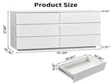 Handle-Free 6-Drawer Storage Cabinet Chest of Drawers with USB-Powered RGB LED Strip 79489683