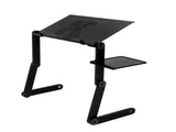360-Degree Rotation Multifunctional Portable Folding Table with Fan & Mouse Black 35175416