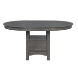 Oval 60-inch Extension Leaf Dining Table, Medium Grey B016P369261