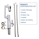 Chrome Bathroom Sink Faucet with Spray Function and Temperature Display for Anti-Skid Switch and Hot W1217P214949