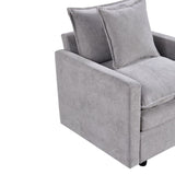 Chenille Fabric Comfy Deep Single Seat Sofa Upholstered Reading Armchair Living Room W1036P187127