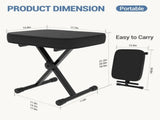 Portable Adjustable Piano Bench, Folding Keyboard Stool with Thick Padded Seat, Non-Slip Feet, Black 55147673