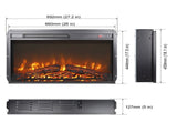 26 inch electric fireplace insert, ultra thin heater log set & realistic flame, remote control 51625515