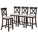 ZUN 6-Piece Counter Height Dining Table Set Table with Shelf 4 Chairs and Bench for Dining Room 93672907