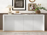 Acacia Wood Veneer Simple Entryway Table with Wavy Design,Suitable for Study,Entryway, N711P225790K
