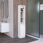 ZUN Parks Linen Bathroom Storage Cabinet with one Doors, Tall Bathroom Cabinet with 6 Shelves, for B200P188844