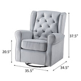 Grey Swivel Chair with Glider B062P186520