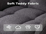 Teddy Fabric Wingback Glider Rocker with Side Storage Pocket, Soft Comfy Nursing Rocking Chair, 67056942