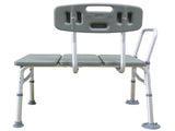 Medical Bathroom Safety Shower Tub Aluminium Alloy Bath Chair Transfer Bench with Back & Handle Gray 23066478