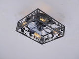 20'' Square Fabric Farmhouse Flush Mount Ceiling Fan .Bladeless Ceiling Fan 6 Speed Reversible with W3596P456605