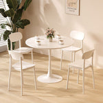 ZUN White Round Table, Modern Dining Table, MDF Top and Steel Base Tulip Round Kitchen Table, Mid W2641P192316