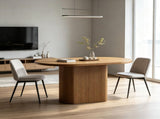 Oval Kitchen Dinner Table 47.24 Inch Dining Table With Hollow Base for 4 40049683