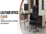 Executive Office Chair High Back PU Leather Desk Chair with Spring Seat Cushion, Ergonomic Swivel W3835P483845