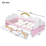 Twin Size Bed with Clouds and Rainbow Decor WF303699AAH