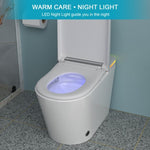 ZUN Smart Toilet with Bidet Built in, Auto Open & Close, Elongated Heated seat, Foot Sensor Flush, LED W1243P203359