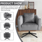 ZUN 360&deg; Swivel Accent Chair, Modern Velvet Fabric Living Room Armchair, Comfy Wide Upholstered with 42158642