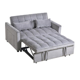 ZUN 3 in 1 Convertible Sleeper Sofa Bed, Modern Pull Out Couch Bed, Adjustable Backrest, Velvet Loveseat W2121P179225