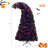 ZUN 6FT Artificial Fir Bent Top Halloween Christmas Tree, Xmas Tree Bendable Grinch Style Christmas Tree PX292919AAB