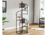 Rustic Brown and Black 8-Shelf Staircase Bookcase B062P153770
