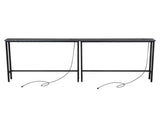 2 Pack 39.4" Narrow Console Sofa Table with Power Outlets and USB Ports, Long 77582653