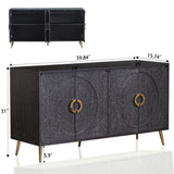 Modern Lacquered 4 Door Wooden Cabinet Sideboard Buffet Server Cabinet Storage Cabinet, for Living W1435P191611