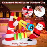 7ft Inflatable Santa Claus Decoration - 5 Built-in LED Lights 210T Polyester Quick Inflation Outdoor 25535270