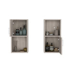 ZUN Oba 2-Pc Wall-Mounted Bathroom Medicine Cabinet with Open and Closed Storage B070P188847